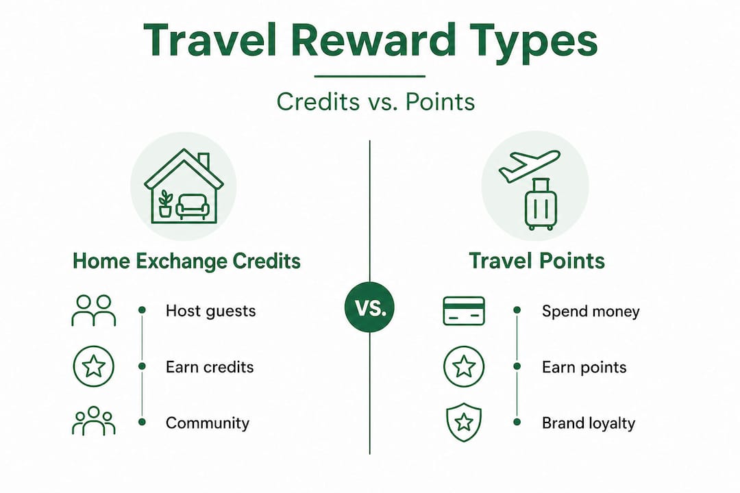 Infographic comparing credit and points reward systems