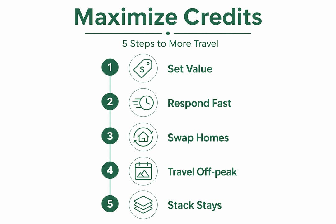 Infographic showing five steps to maximize exchange credits