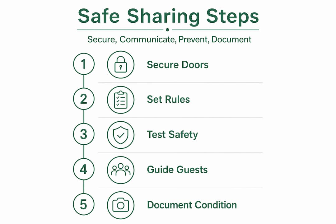 Five step home sharing safety infographic