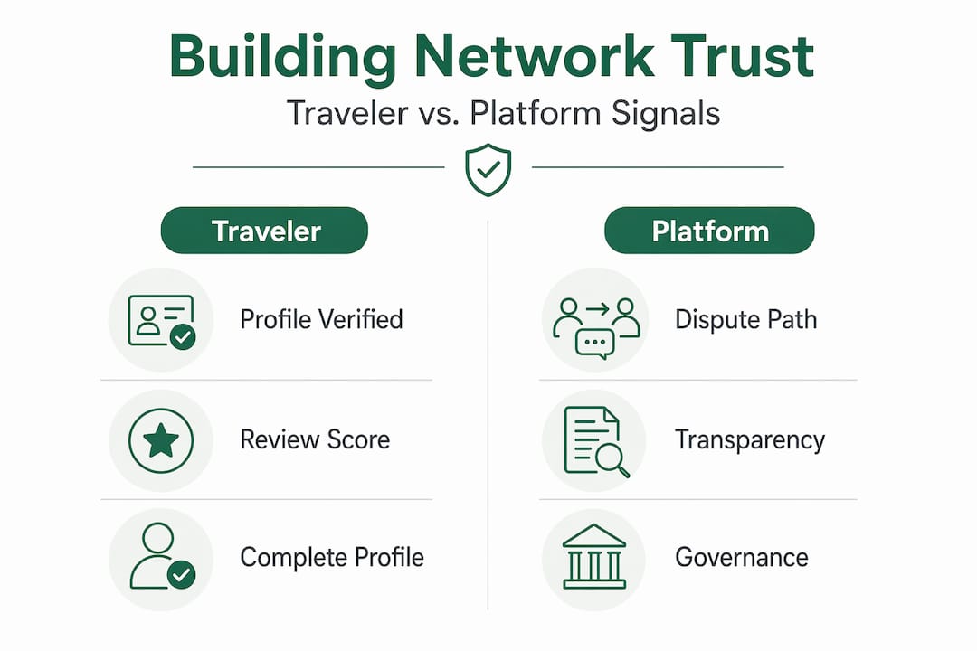 Infographic comparing traveler and platform trust signals