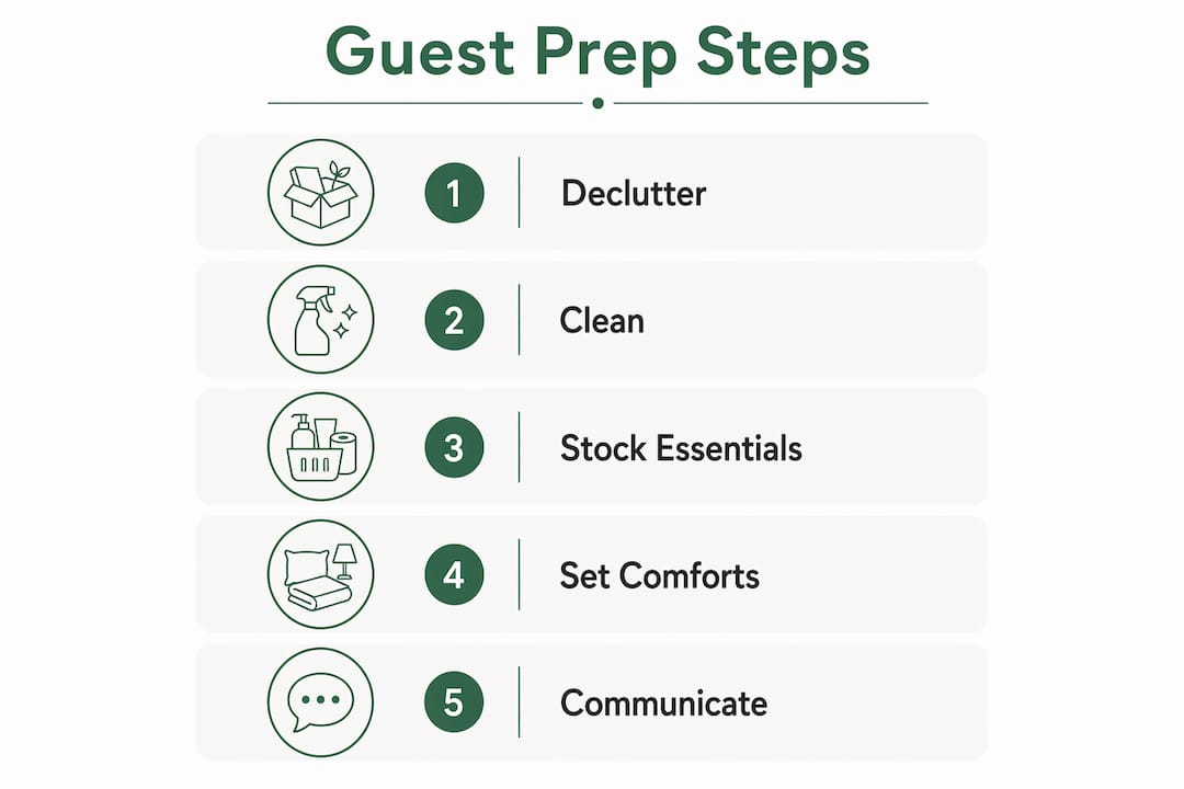Infographic showing guest home preparation steps