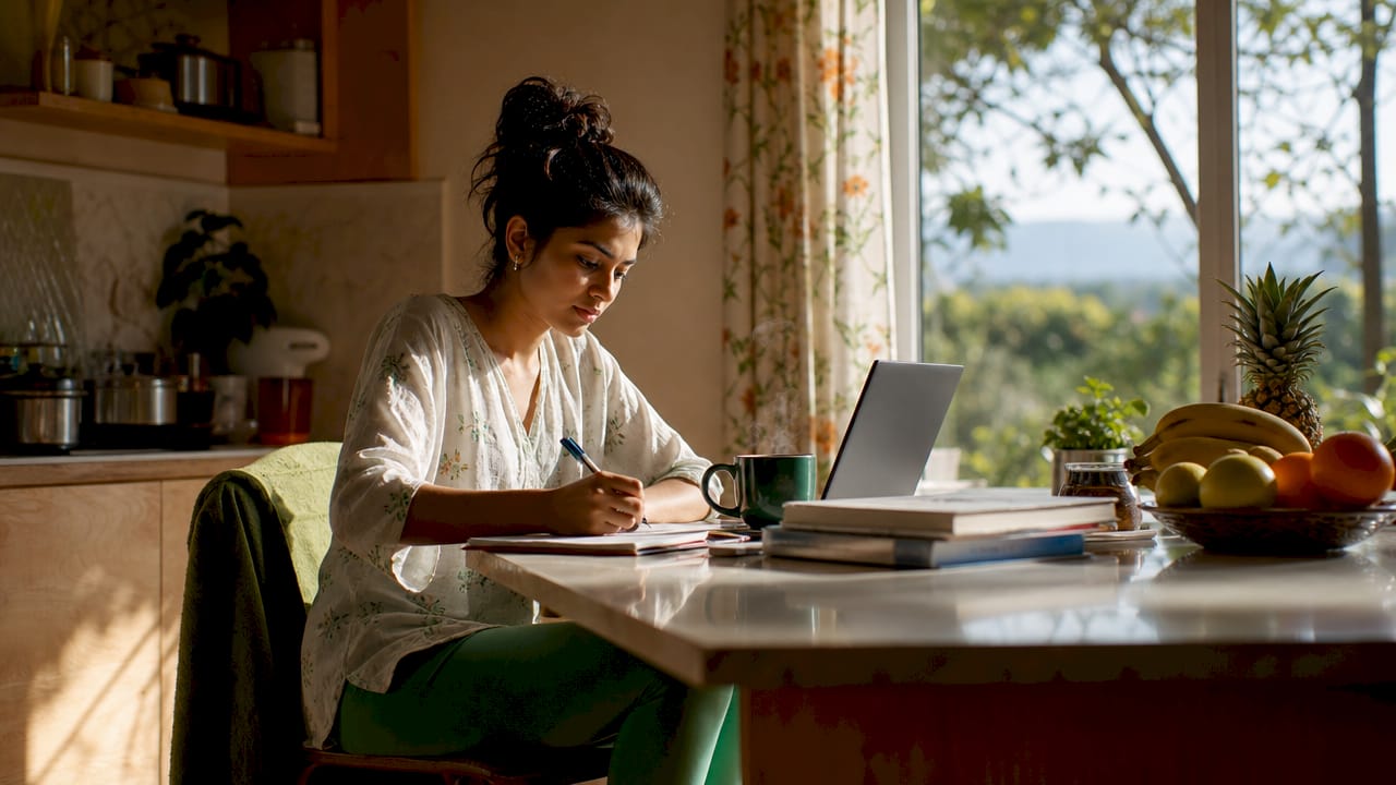 Traveler planning alternative lodging at home