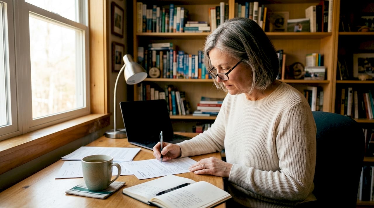 Woman reviewing home exchange swap requests