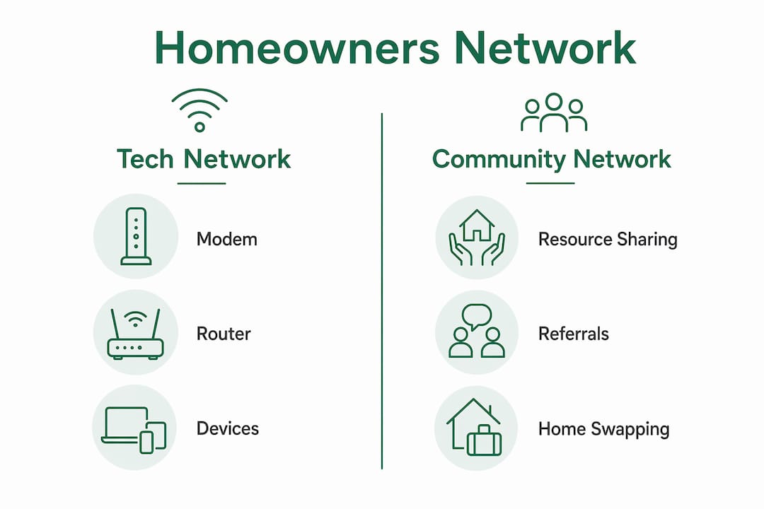 Infographic comparing tech and community homeowners networks