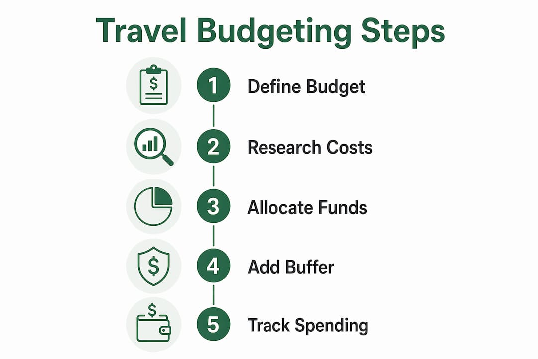 Infographic outlining travel budgeting steps