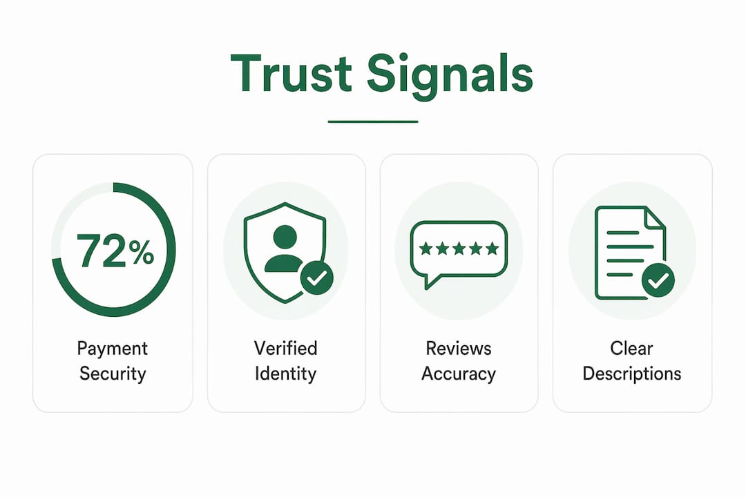 Infographic highlighting key accommodation trust signals