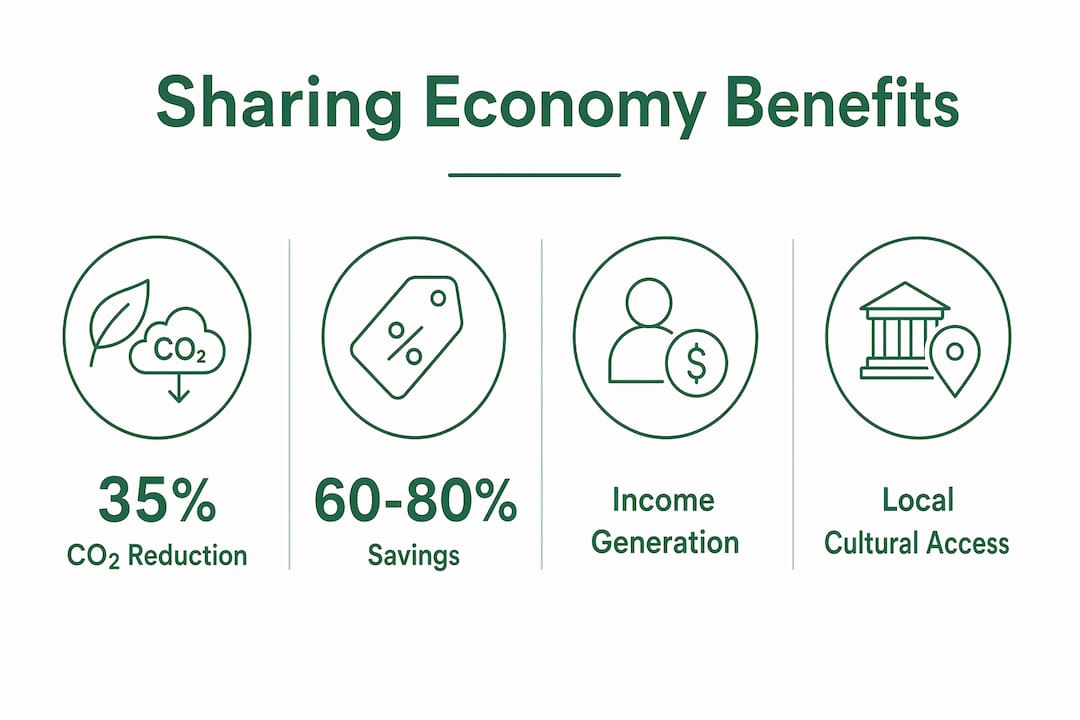 Infographic showing benefits of sharing economy for travelers