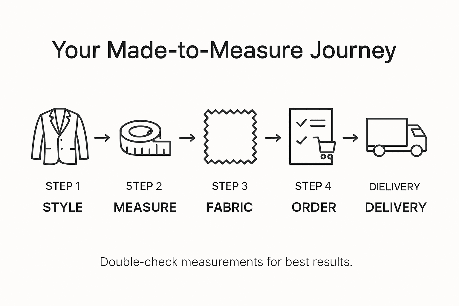 Infographic showing custom clothing order steps