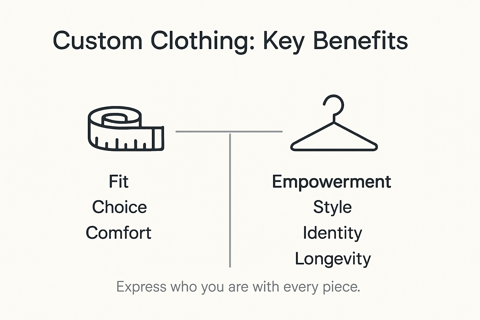 Infographic showing custom clothing key benefits