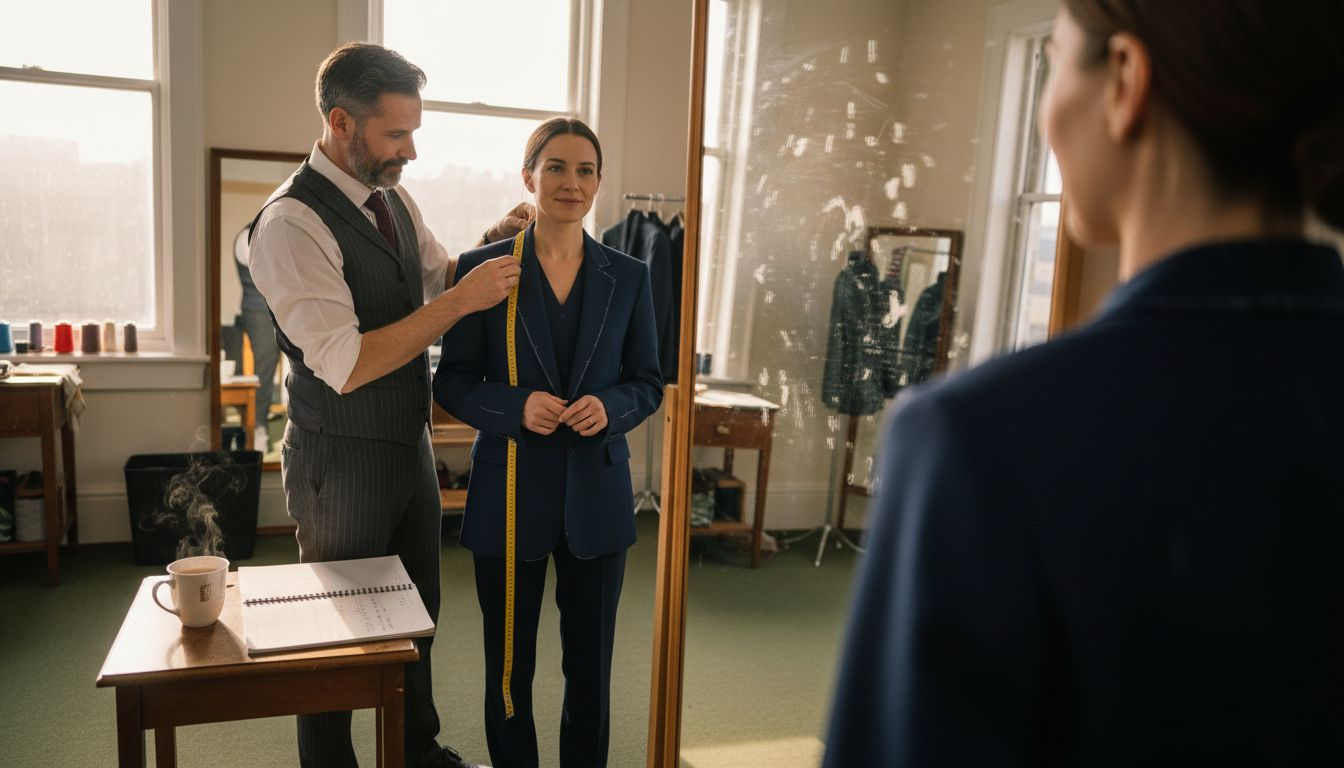 Tailor measuring client for custom fit