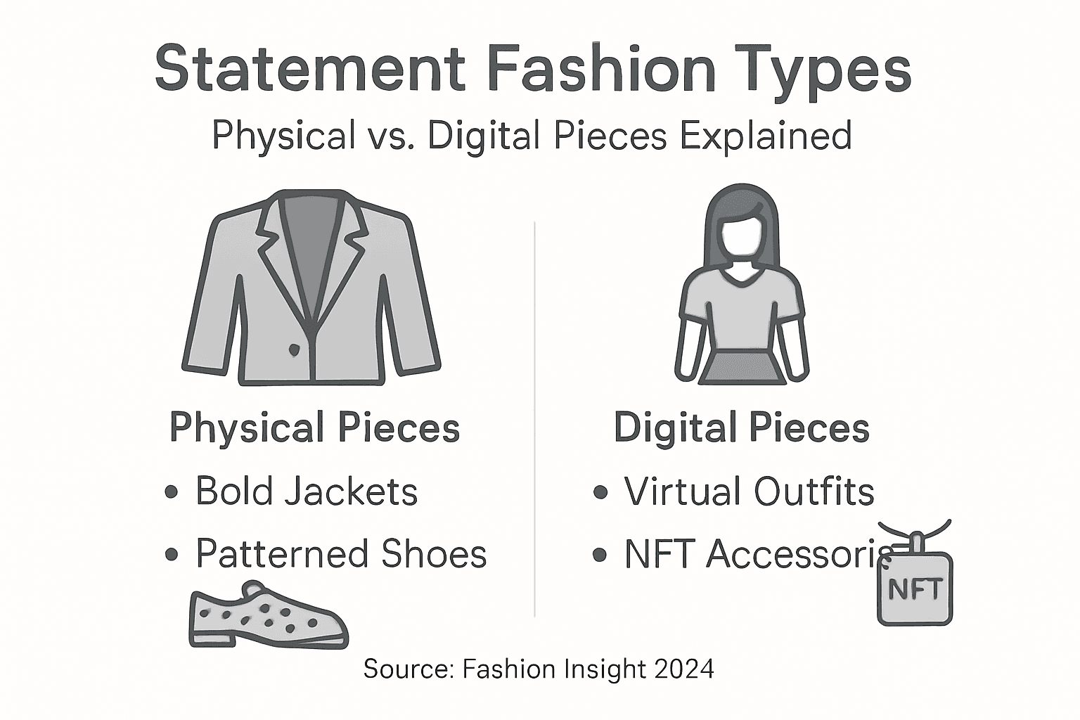 Infographic comparing physical and digital fashion