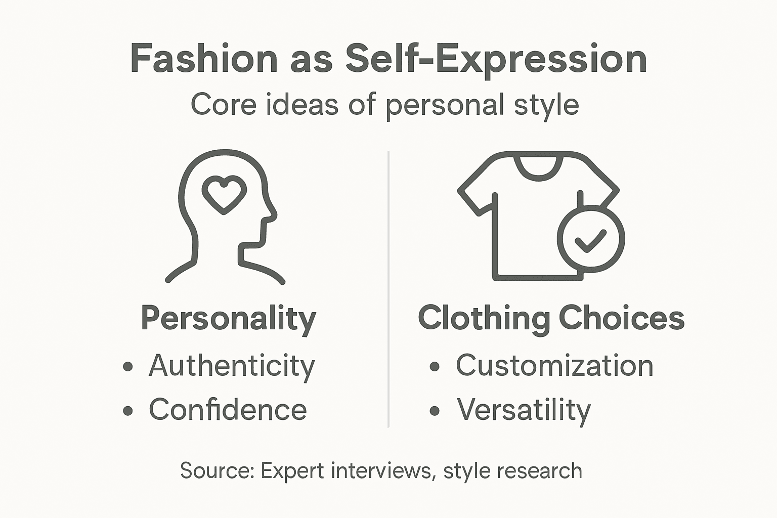 Infographic on fashion individuality and core style concepts
