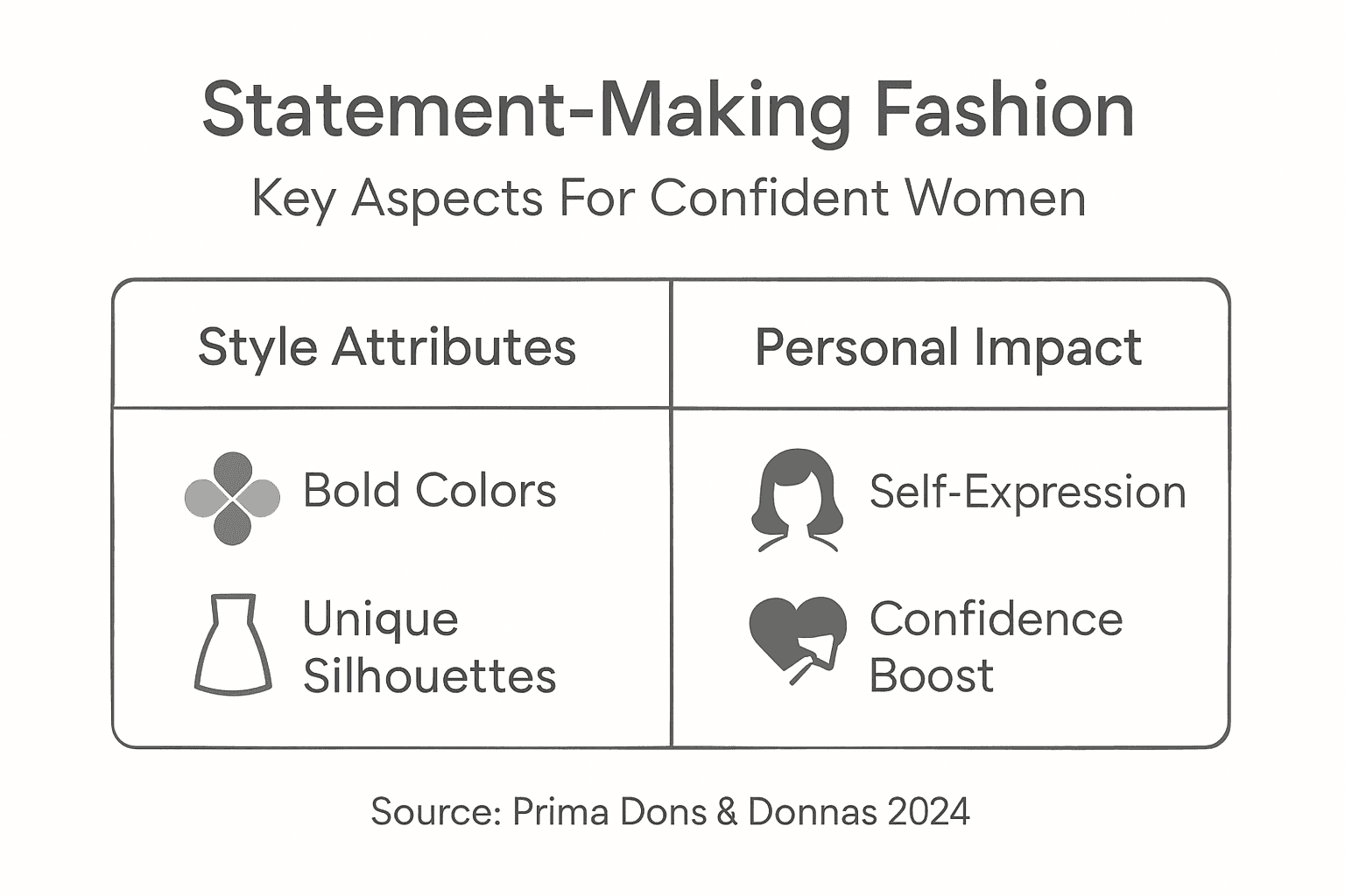 Infographic outlining statement fashion aspects