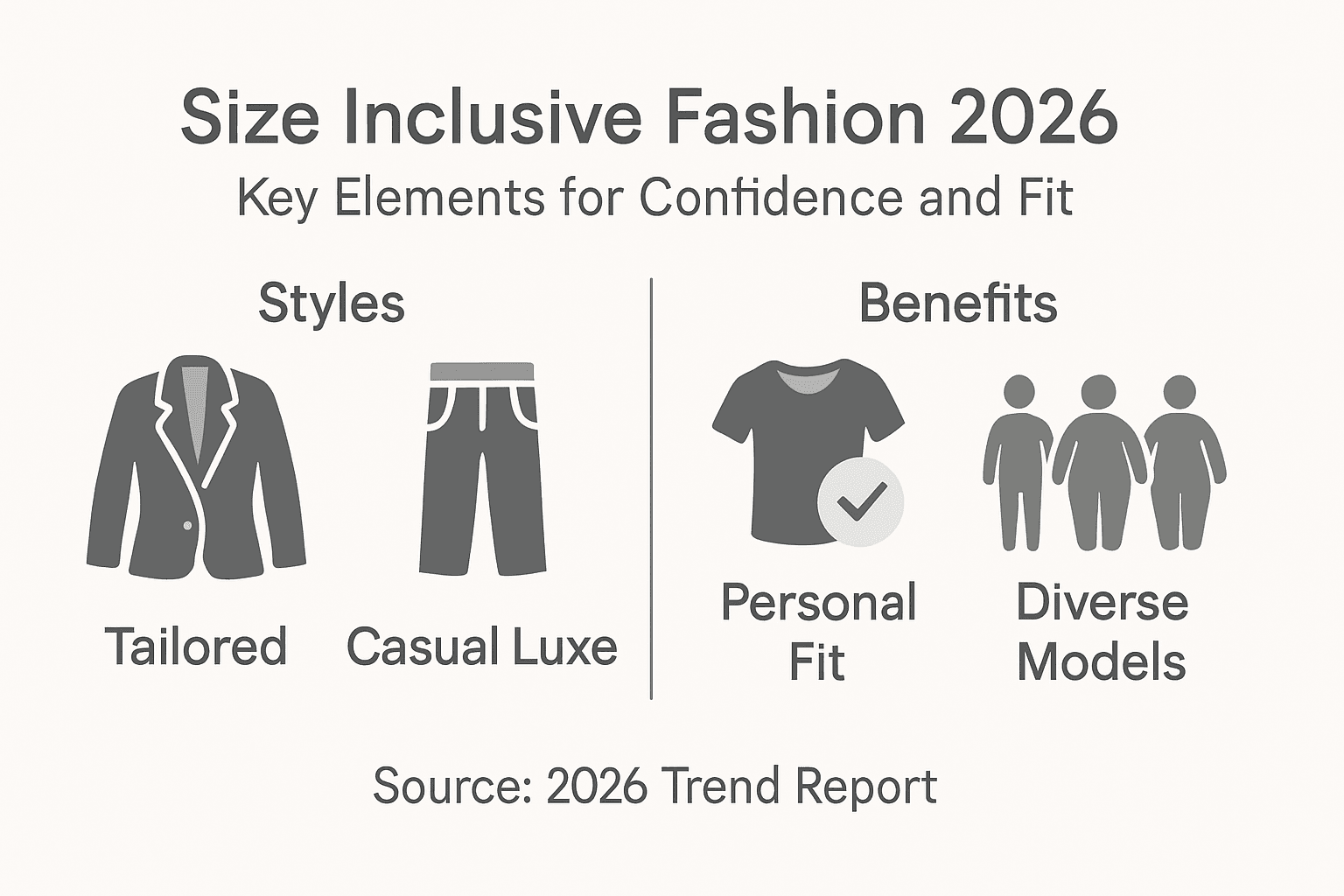 Infographic on size inclusive fashion key elements