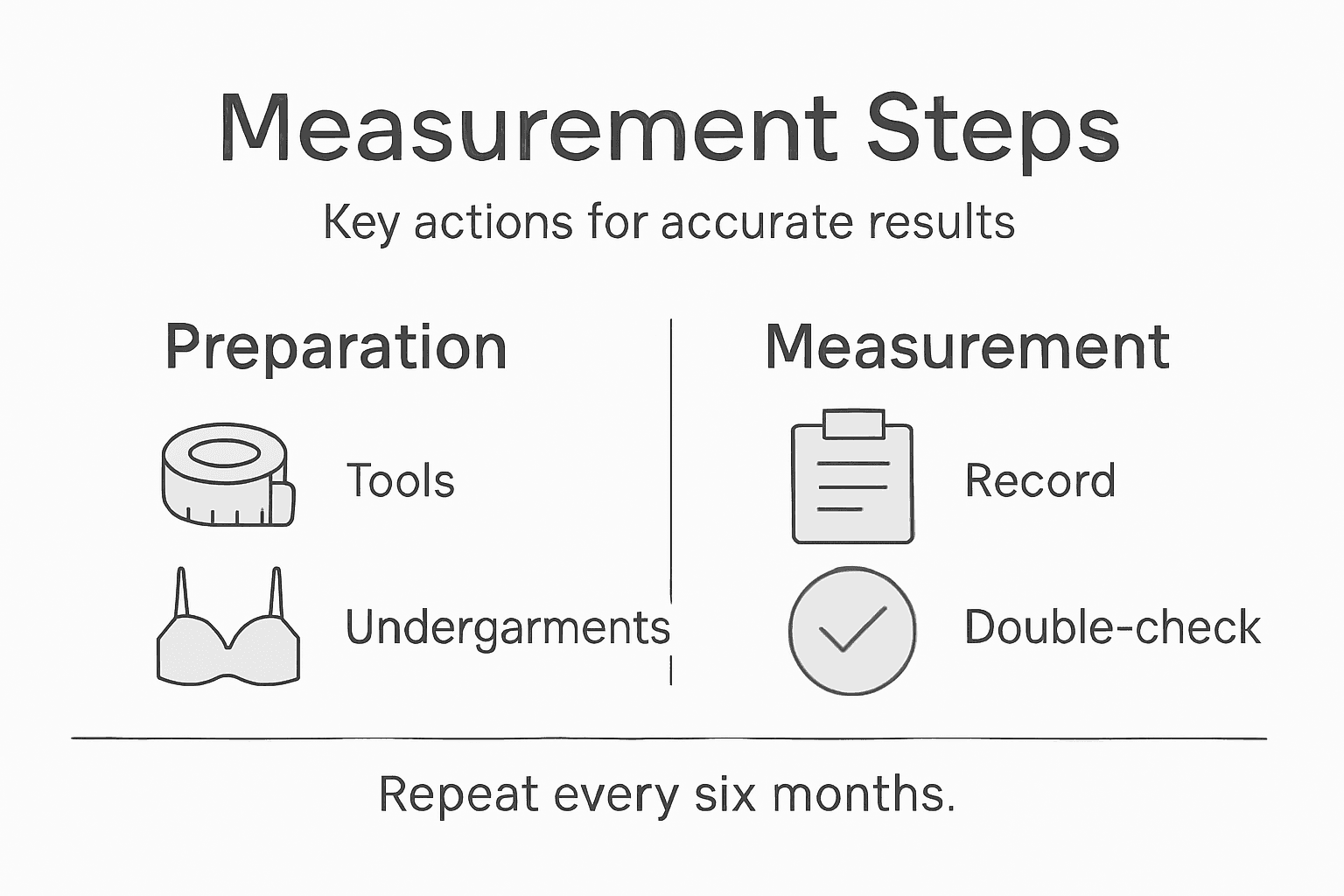 Infographic with steps for clothing measurements