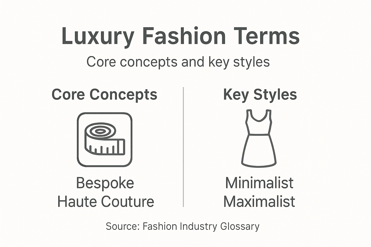 Infographic on key luxury fashion terms and styles