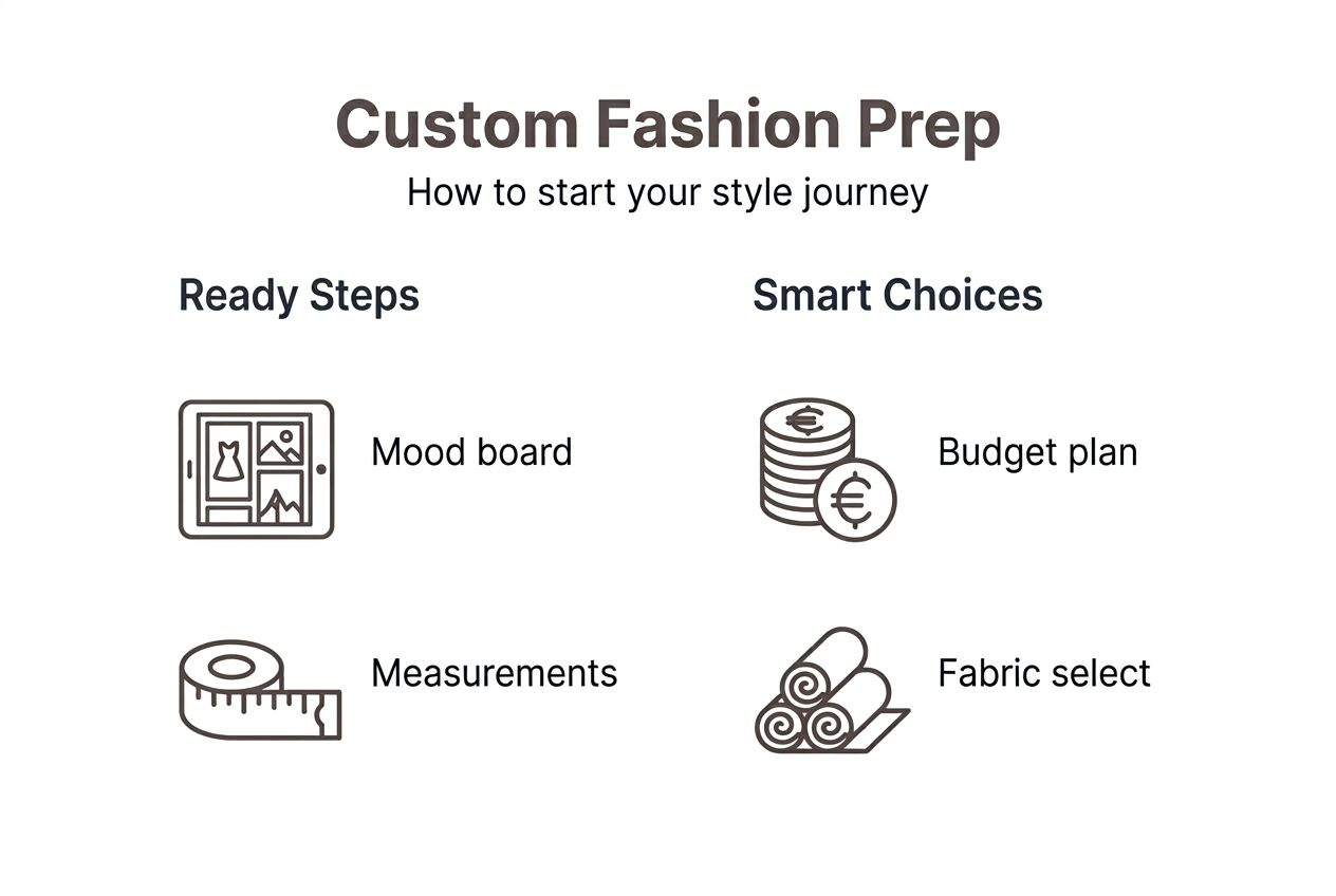 Infographic on custom fashion preparation steps