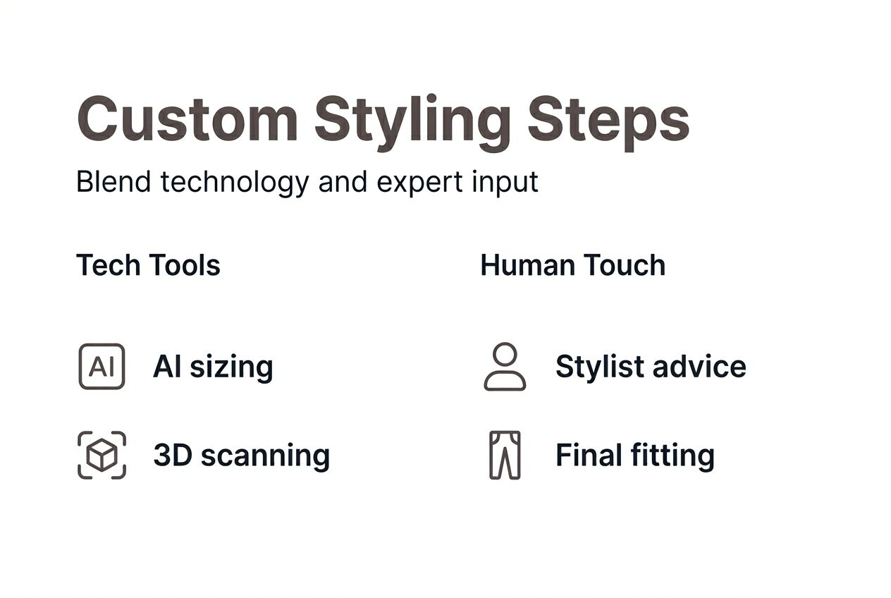 Infographic detailing custom styling steps