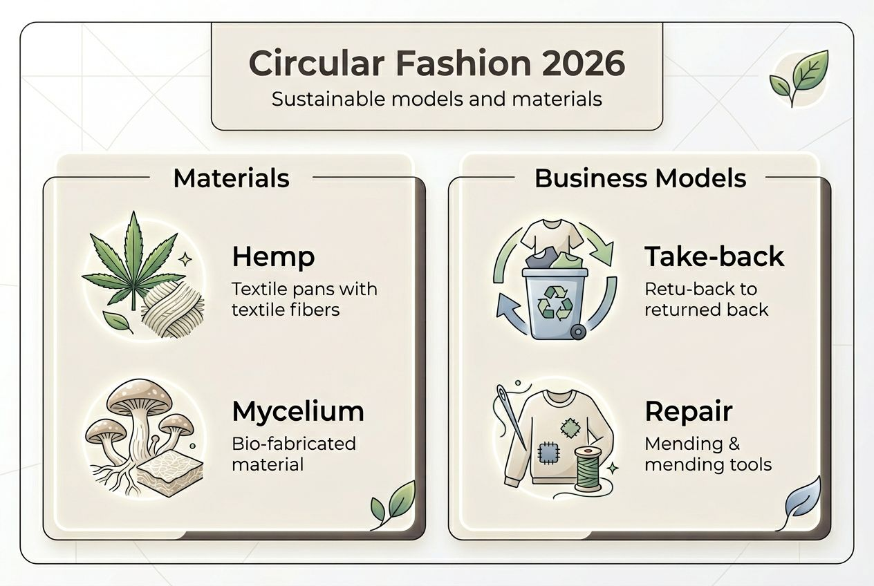 Infographic circular fashion models materials