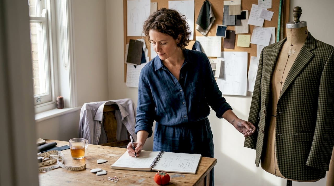 Tailor adjusting garment for perfect custom fit