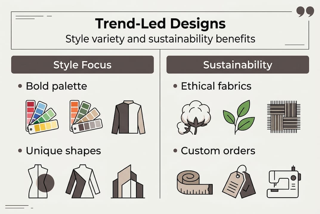 Infographic showing style and sustainability