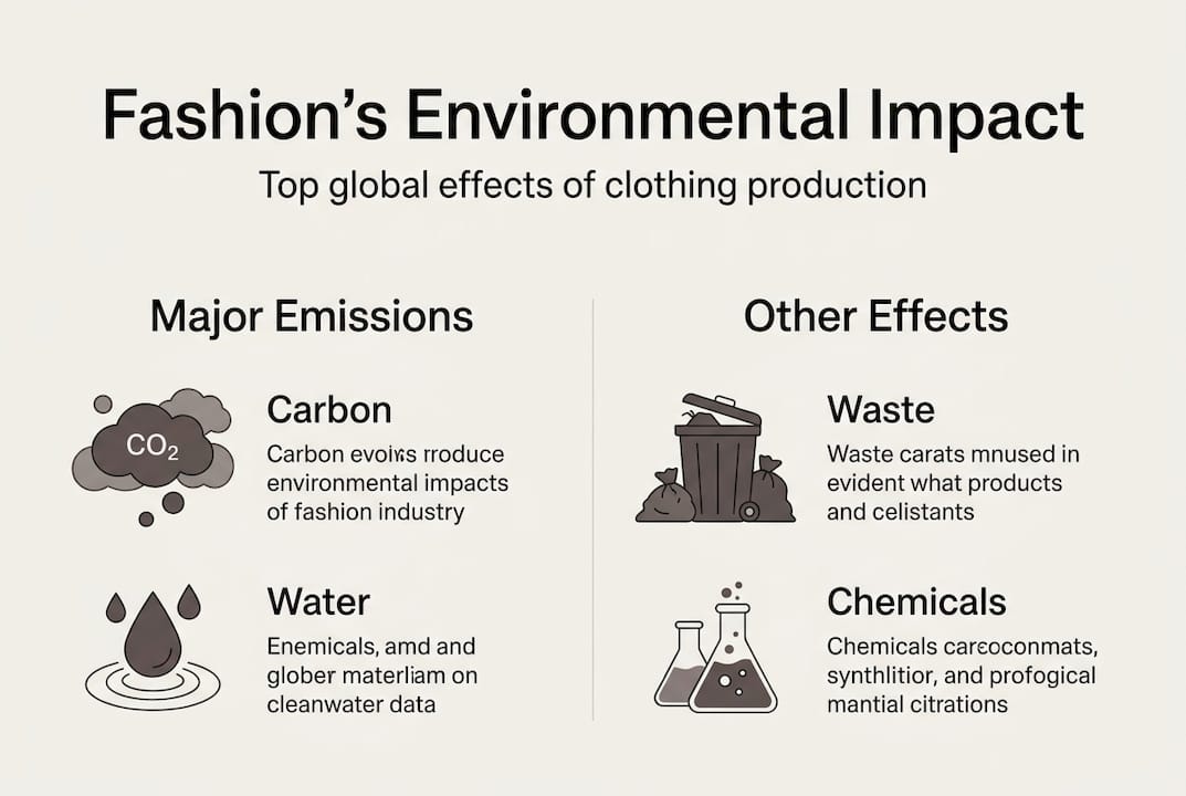Infographic showing fashion environmental impacts