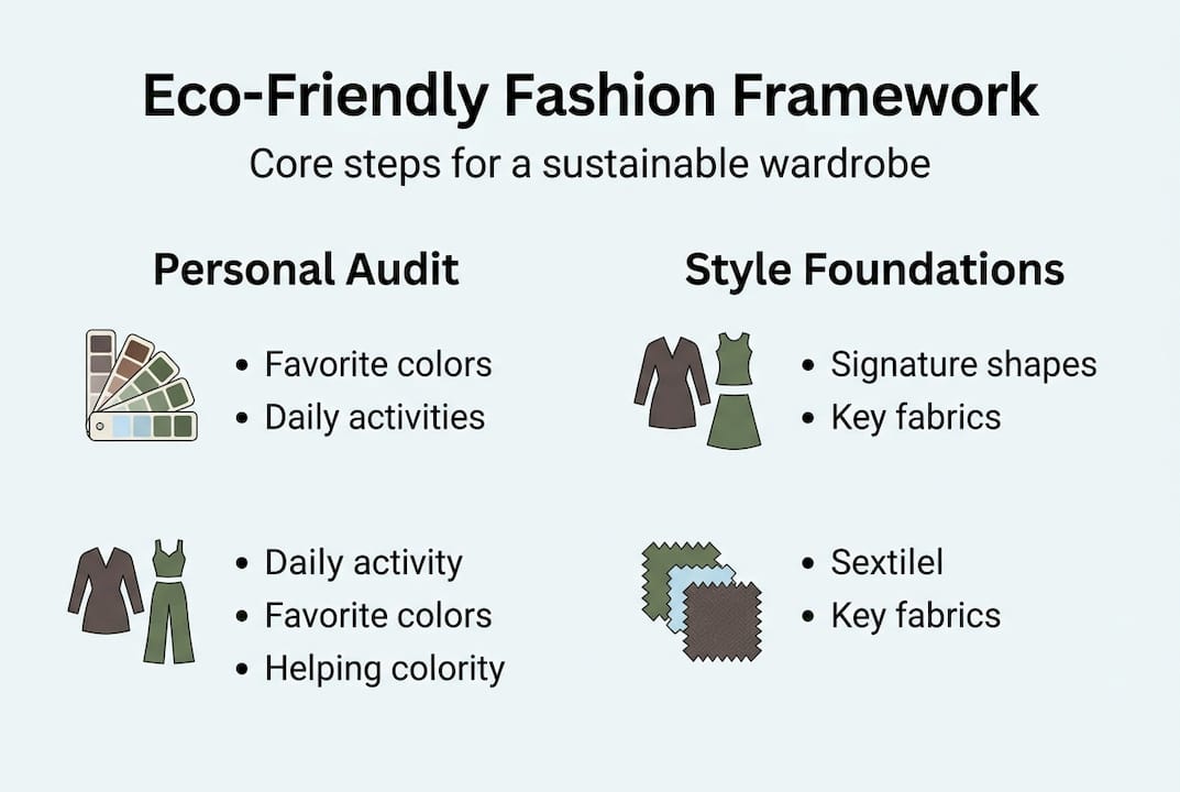 Infographic with sustainable style identity steps