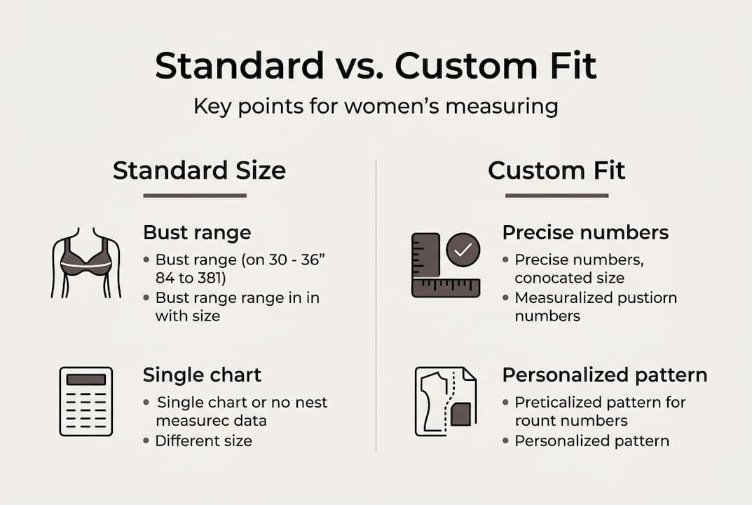 Infographic comparing standard size to custom fit