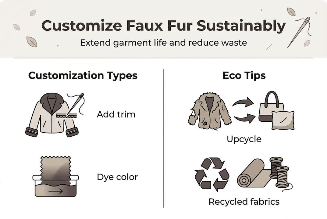 Infographic showing sustainable faux fur ideas
