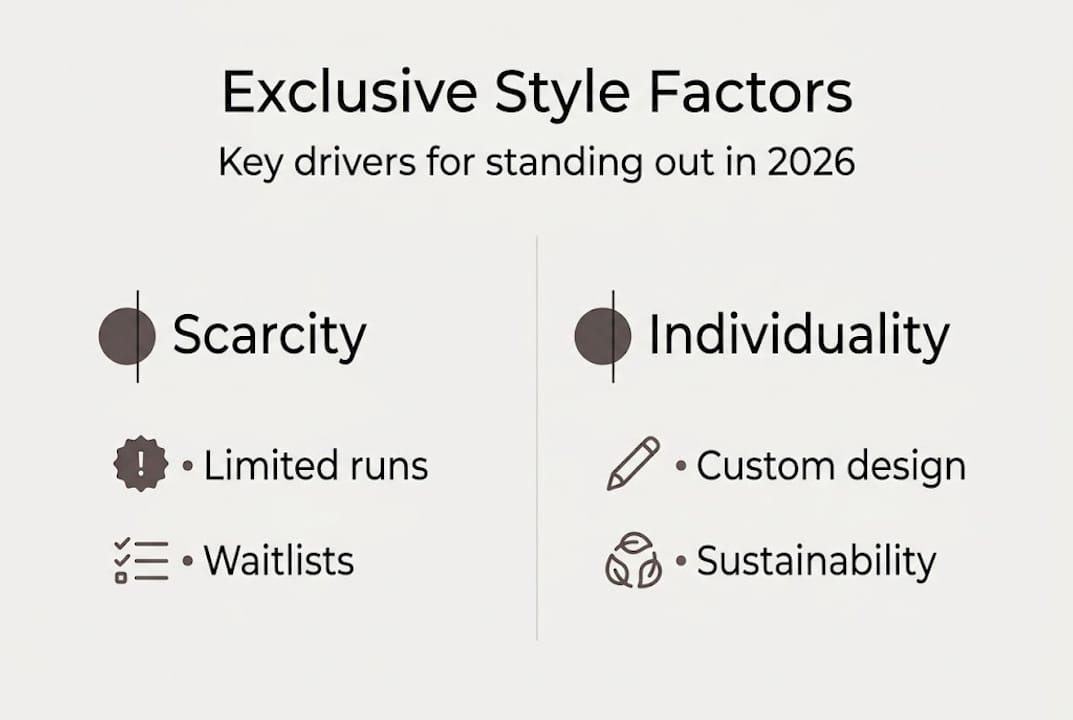 Infographic showing style exclusivity drivers