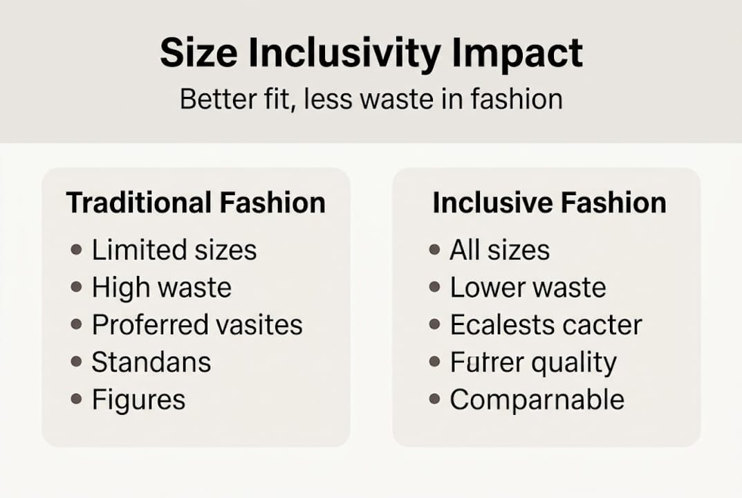 Infographic contrasting inclusion versus waste in fashion