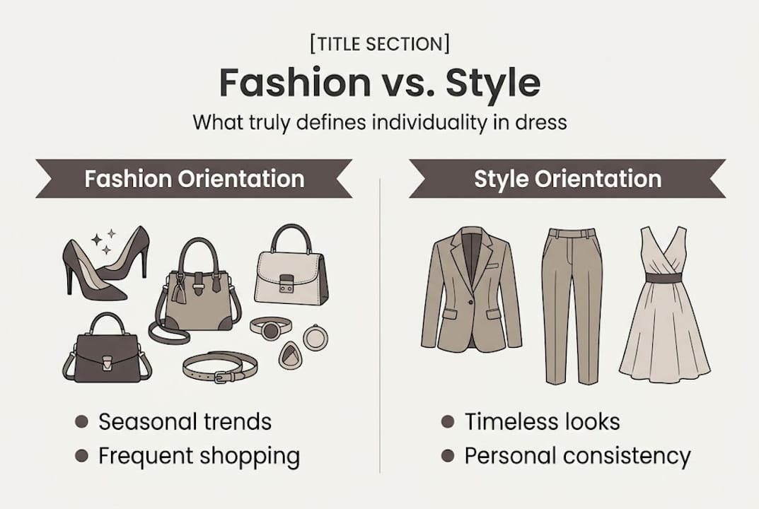Infographic showing fashion and style differences