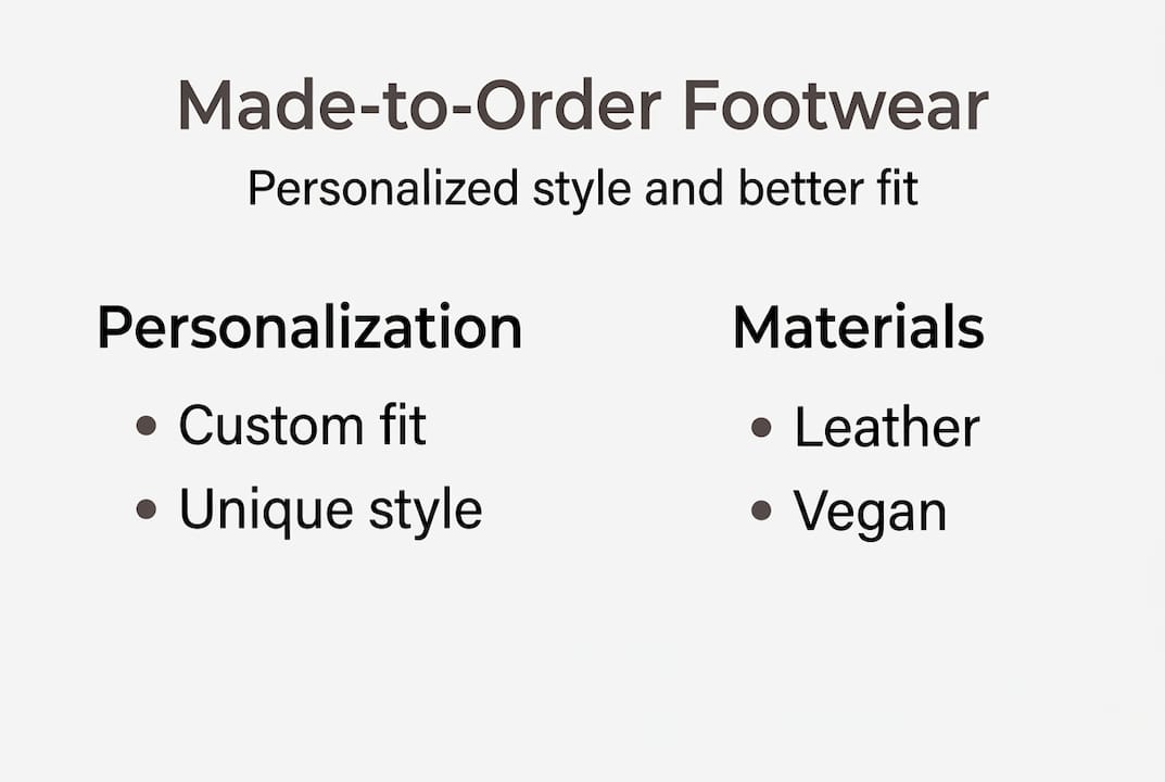 Infographic highlights benefits and materials of custom shoes