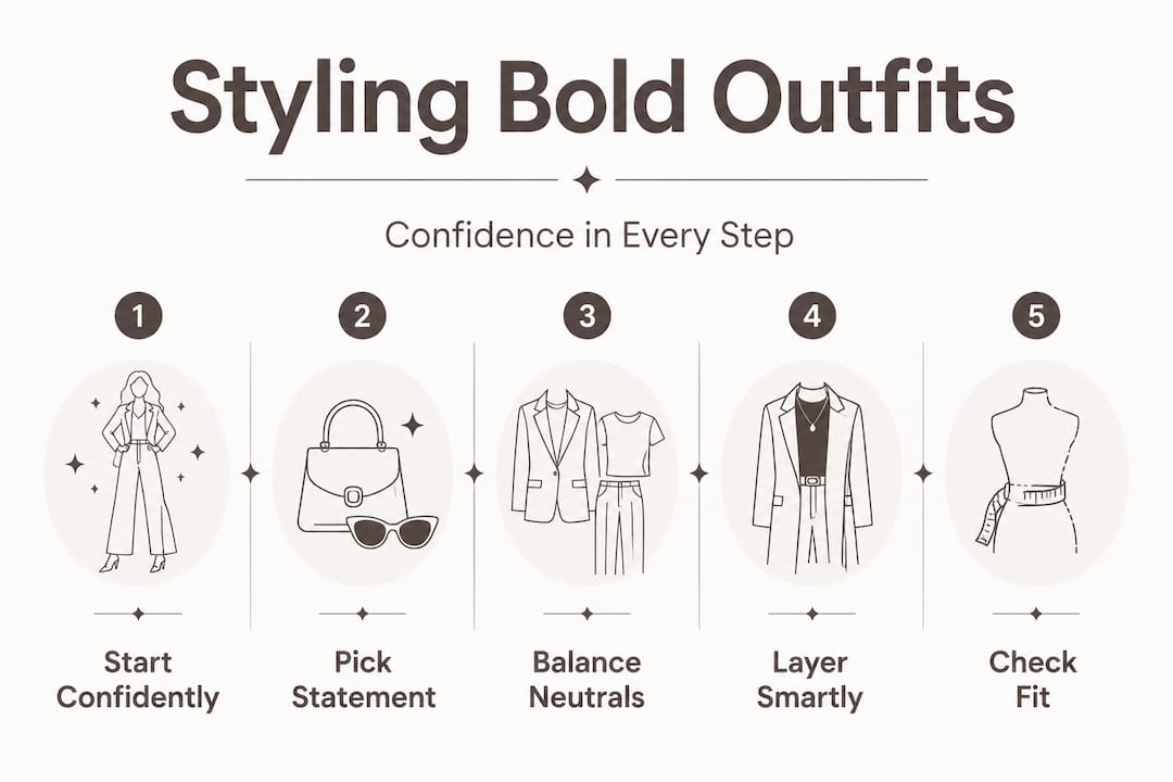 Step-by-step infographic bold outfit styling