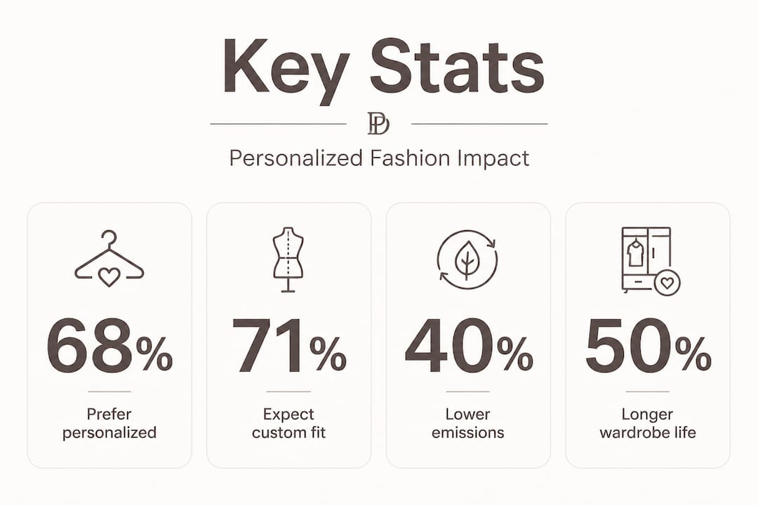 Infographic showing personalized fashion impact stats