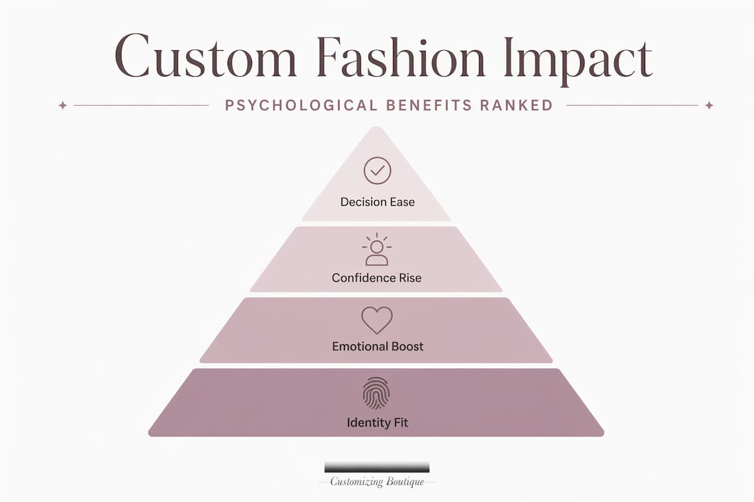 Infographic ranking custom fashion psychological benefits