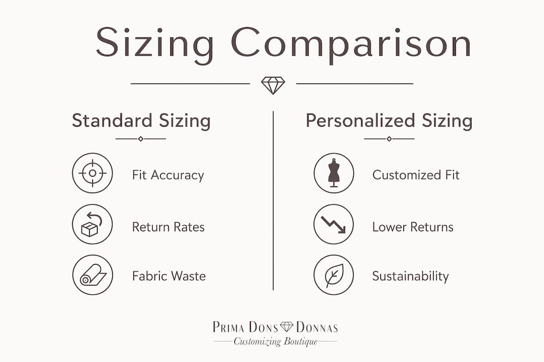 Comparison infographic of standard vs personalized sizing