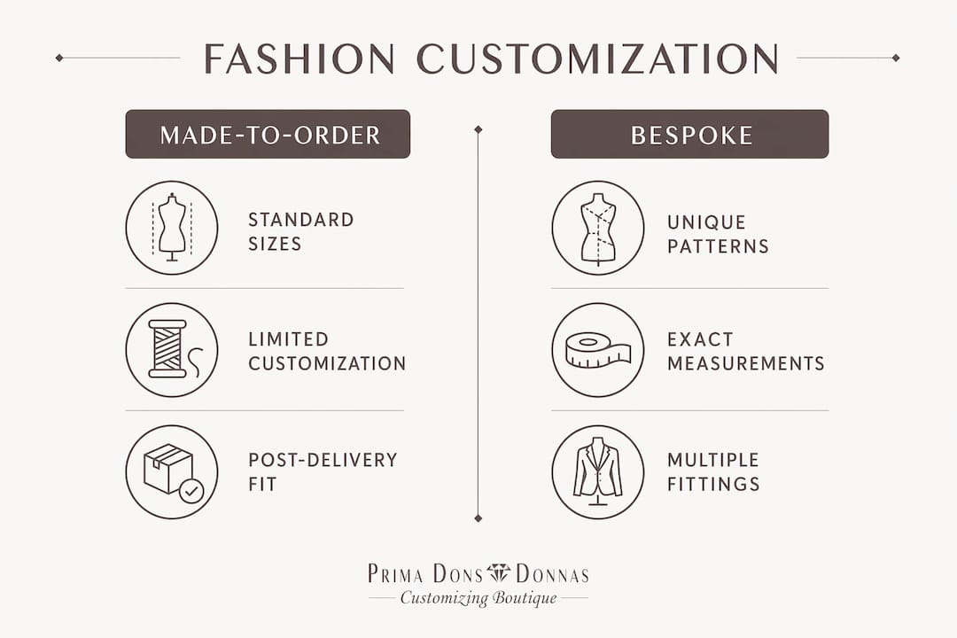 Infographic comparing made-to-order and bespoke fashion