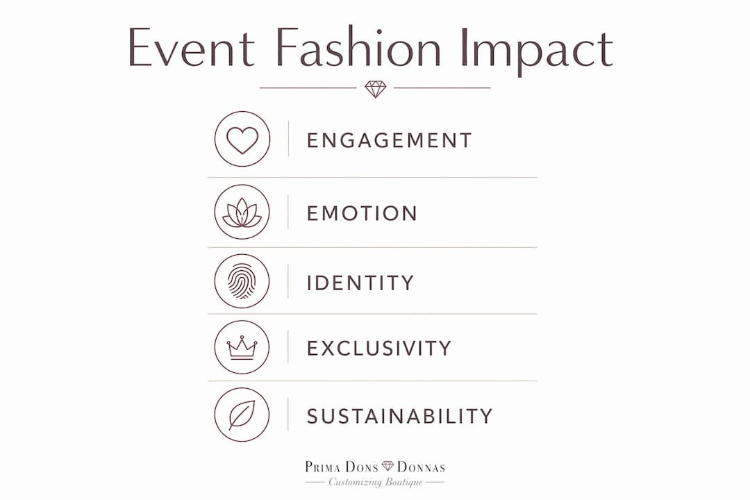 Infographic with vertical flow steps on event fashion impact