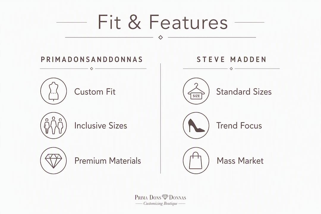 Infographic comparing custom shoes vs Steve Madden