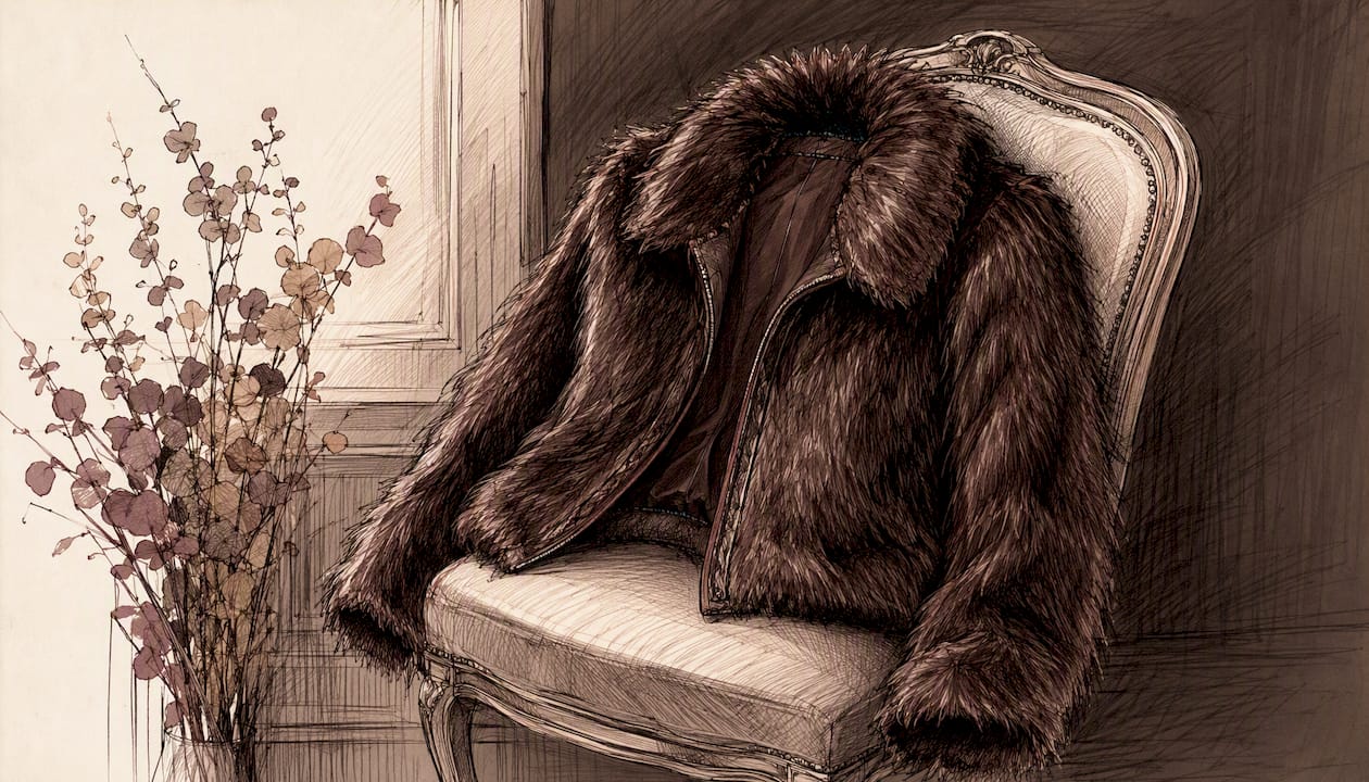 Faux fur plus-size clubwear jacket detail