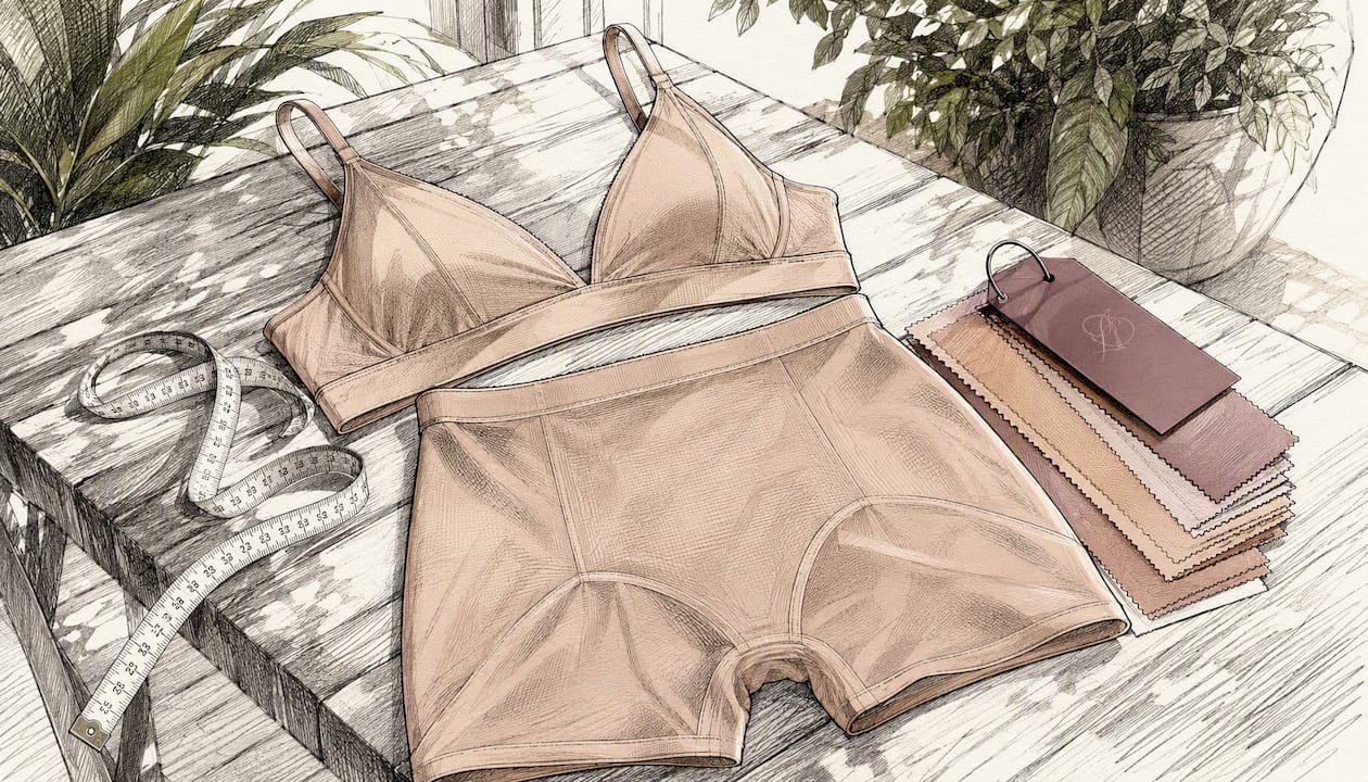 High-waist shorts and bralette flatlay