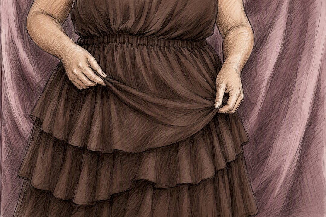 Plus size elastic waist tiered maxi dress detail
