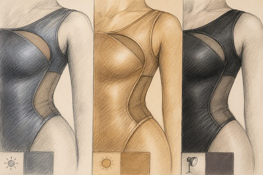 Fabric colors shown under different lighting