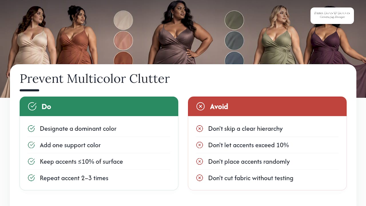 Design Principles That Keep a Multicolor Dress From Looking Cluttered — overview diagram