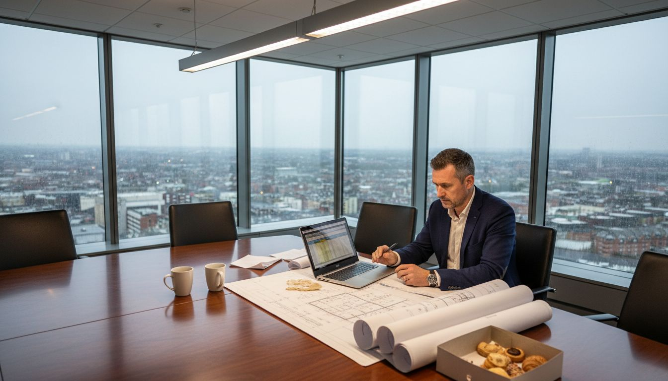 Developer planning funding in office setting