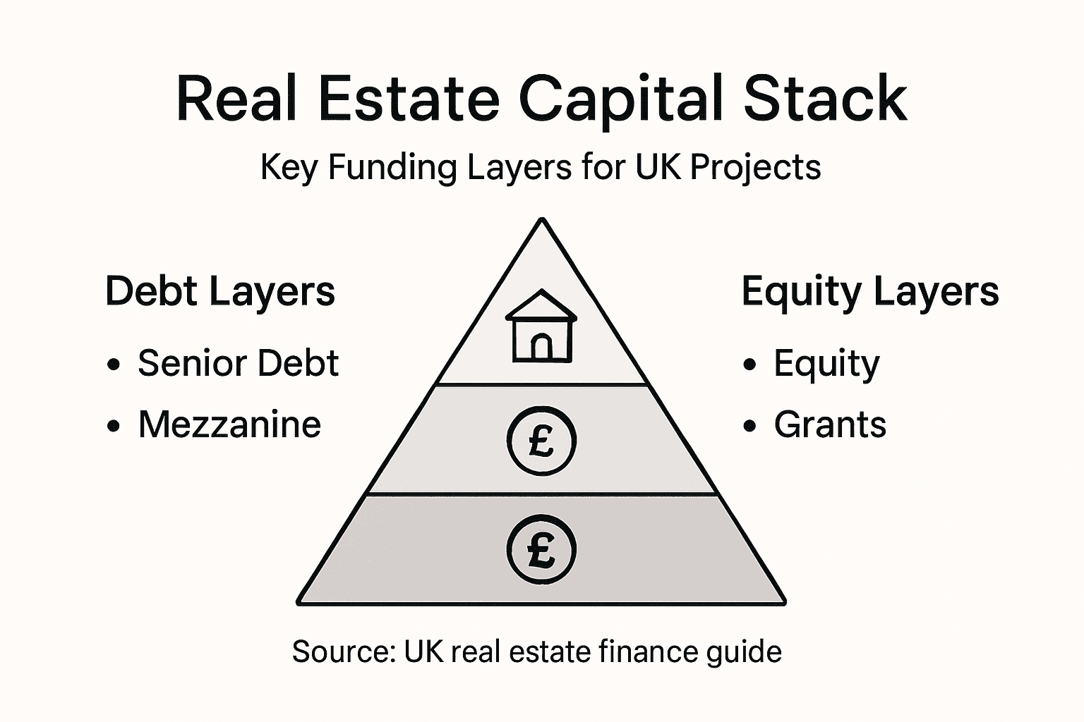 Infographic explaining real estate funding stack