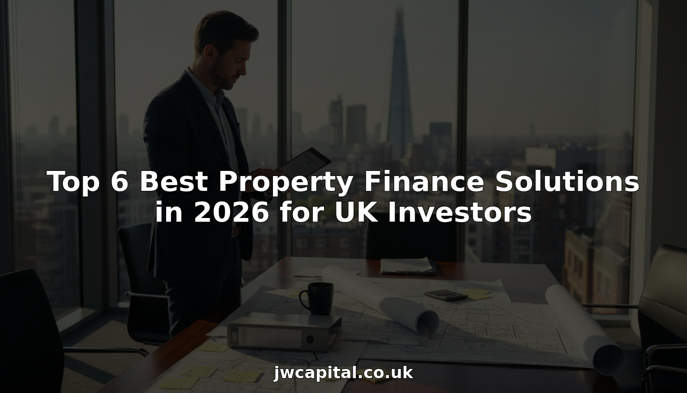 Property investor in sixth-floor office reviews finance plans