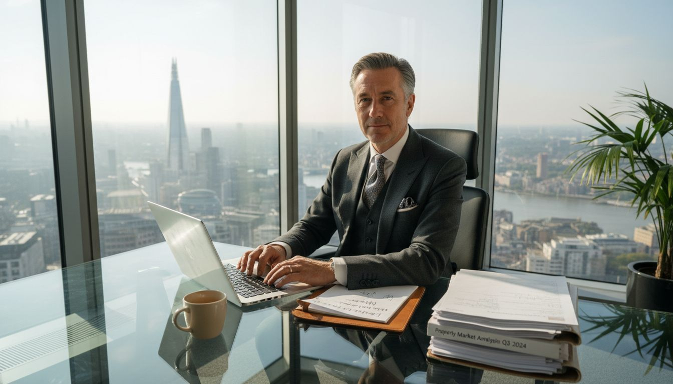 Asset manager working in bright London office