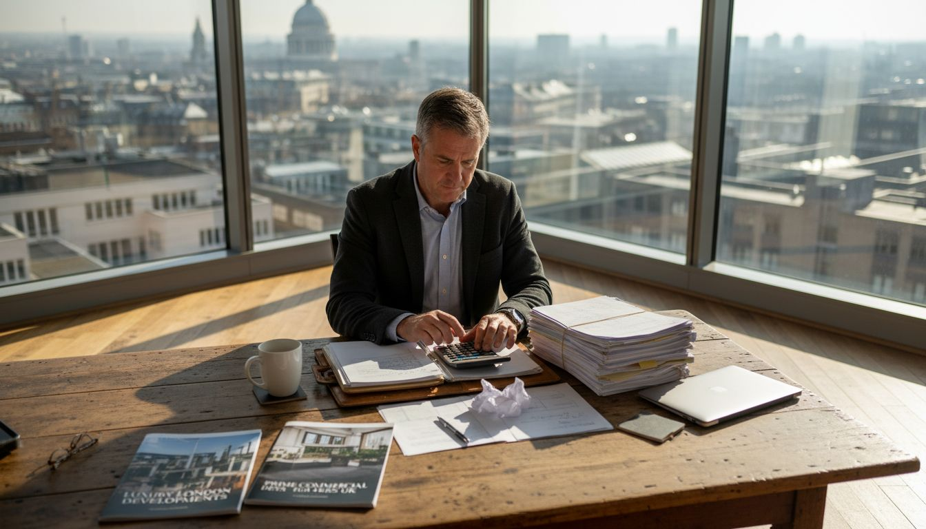 Consultant reviewing UK property finance documents